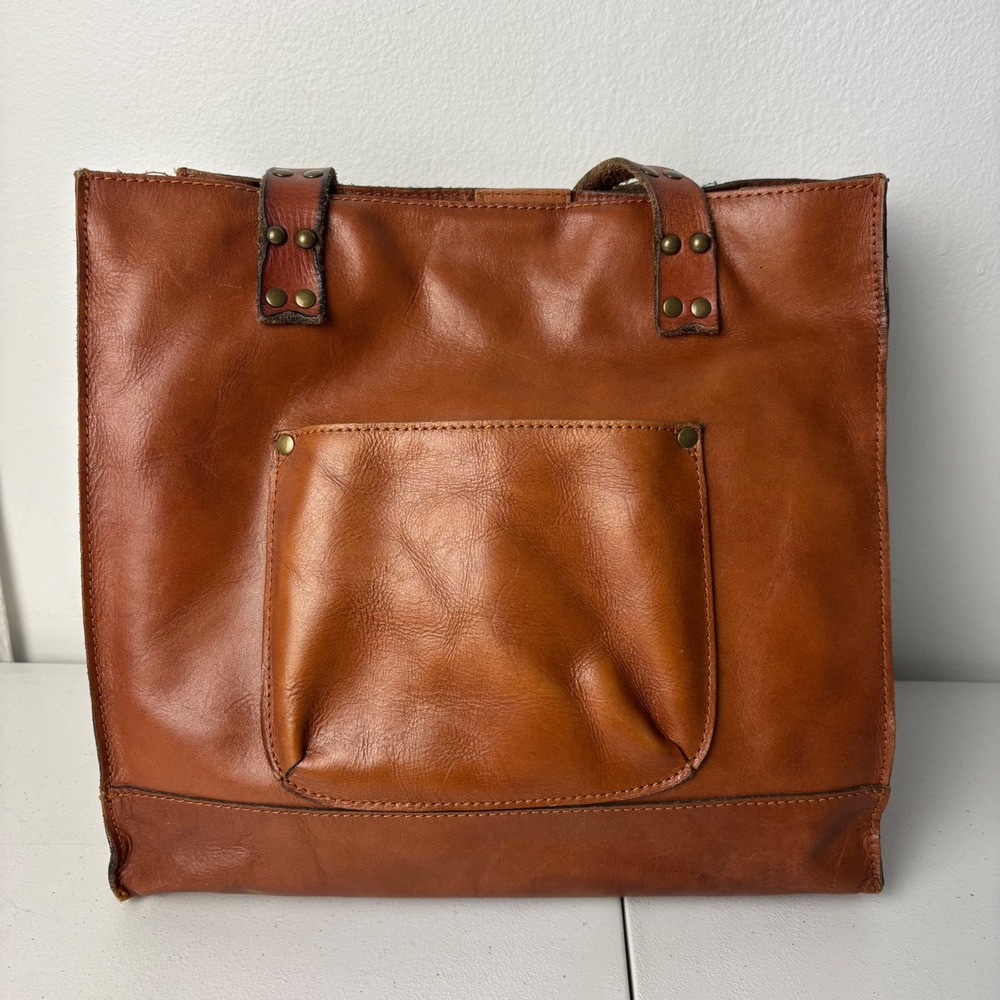 Patricia Nash Toscano Studded Perforated Leather Tote Bag Brown Boho Western - Picture 2 of 13